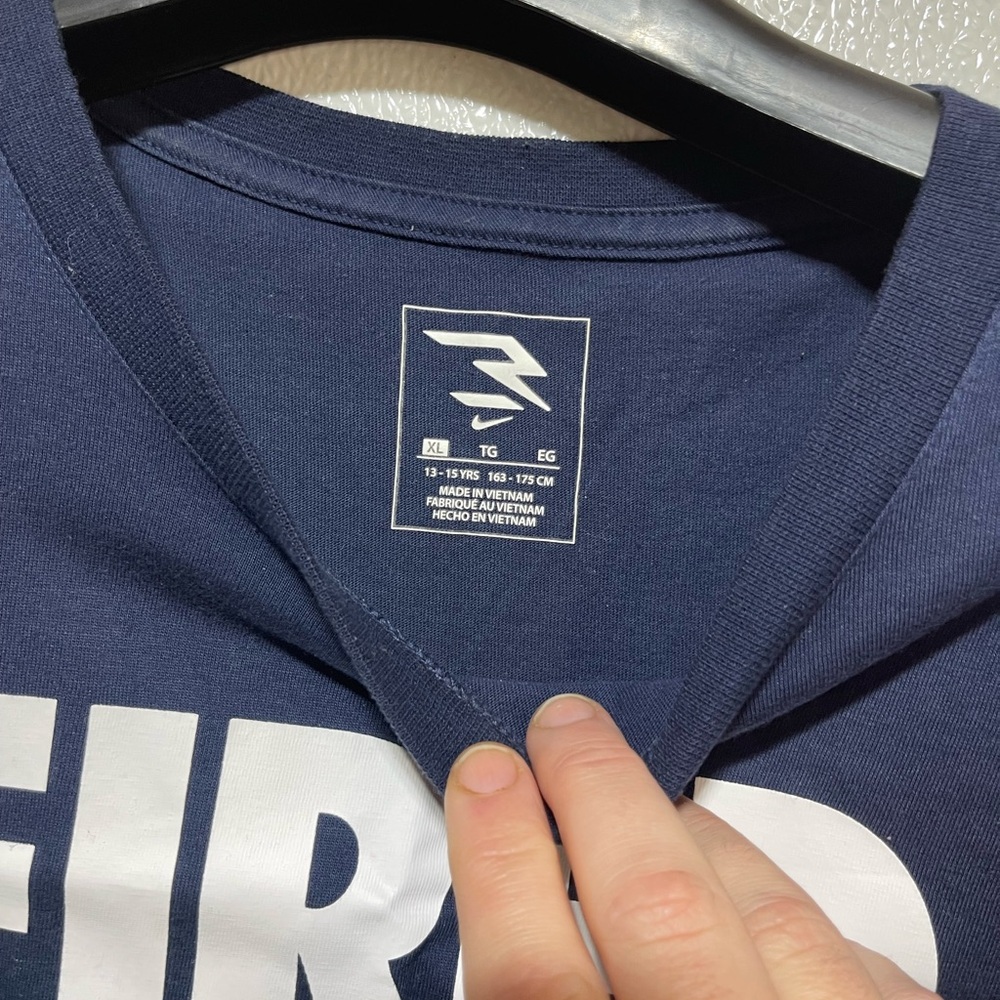 3/$10 Nike Men's Blue Fired Up Tee with Green and White Print - Picture 3 of 5